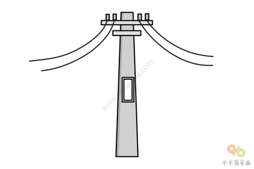 电线杆简笔画，电线杆简笔画图片