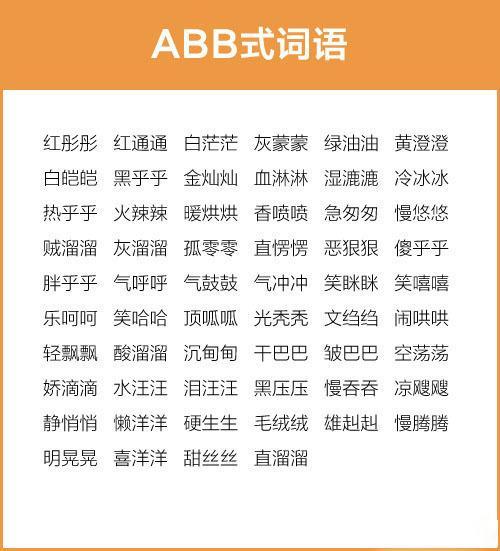 aabc的四字词语大全(完整版)