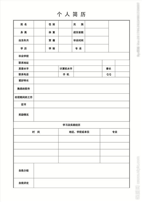 个人简历的表格怎么做