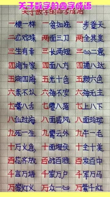 有数字的四字词语