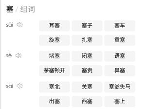 塞读音组词，寨读音