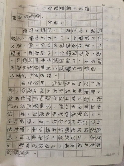 给妈妈的一封信优秀作文400字