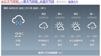 余江天气预报15天查询百度，江西鹰潭余江天气预报