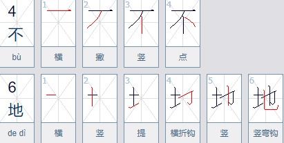 不的笔画顺序正确写法图，石的笔画顺序正确写法